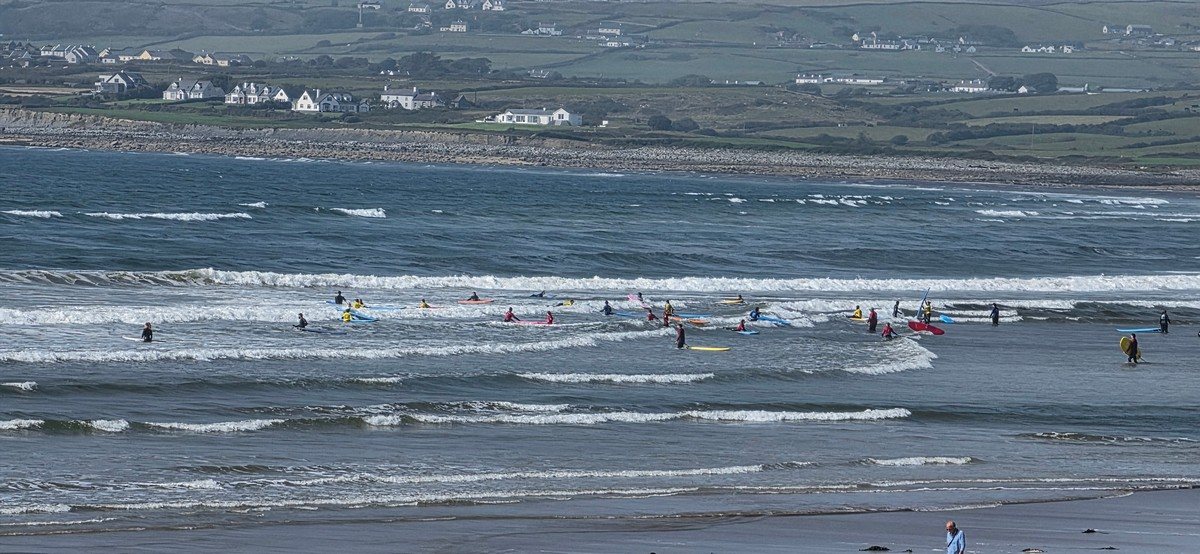 lots of beginners in the water